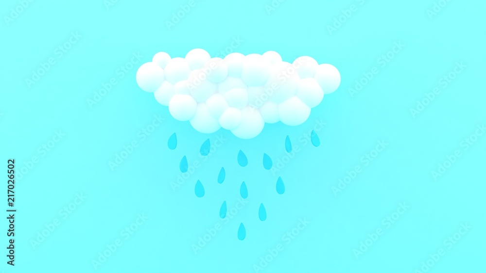 Rain coloud 3d. Pastel blue. Weather background. Autumn. Fall weather theme textures. 3d shapes. Render. Trendy modern backdrop. Rain coloud 3d. Pastel blue. Weather background. Autumn. Fall weather theme textures. 3d shapes. Render. Trendy modern backdrop.