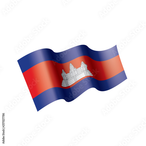 Cambodia flag, vector illustration on a white background