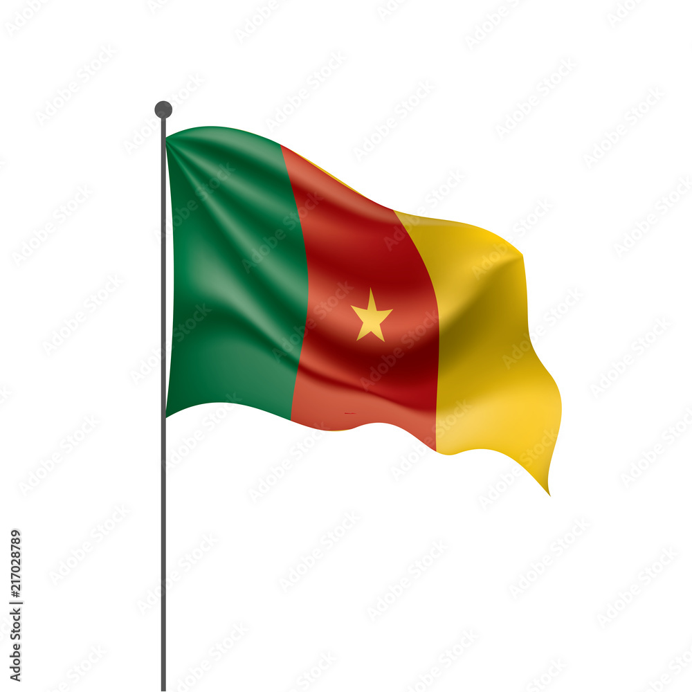 Cameroon flag, vector illustration on a white background Cameroon flag, vector illustration on a white background