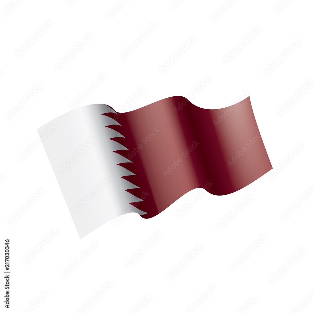 Qatar flag, vector illustration on a white background Qatar flag, vector illustration on a white background