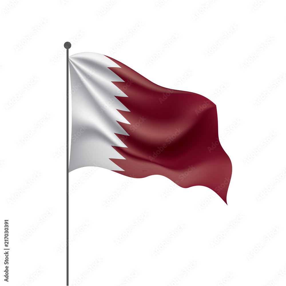 Qatar flag, vector illustration on a white background Qatar flag, vector illustration on a white background