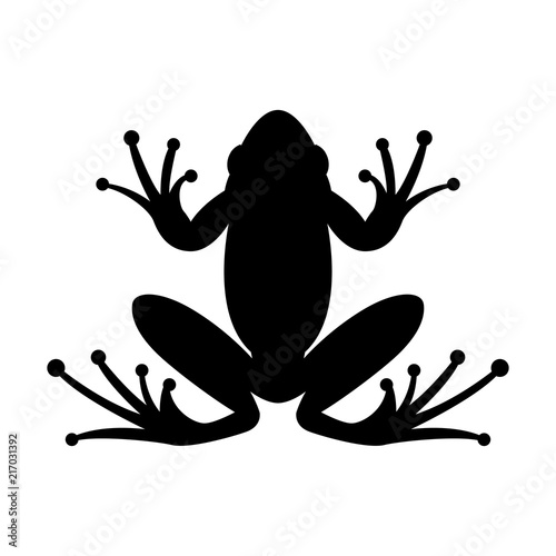  frog vector illustration black silhouette front side