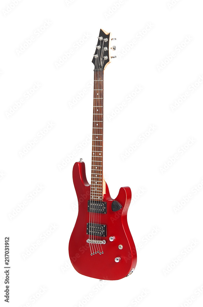 Naklejka premium electro guitar on white background