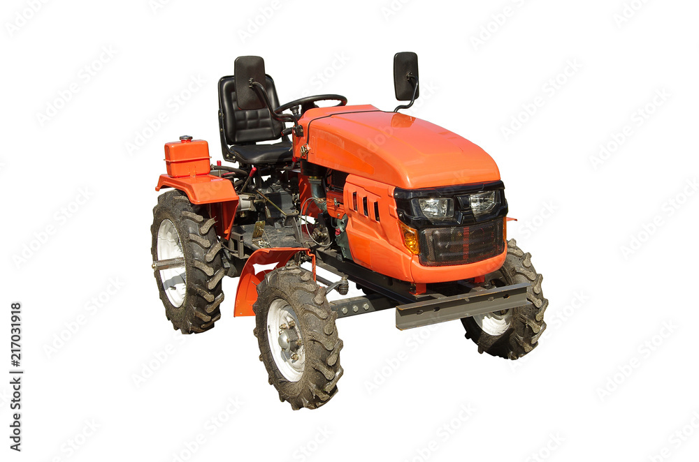 Fototapeta premium mini tractor on white background