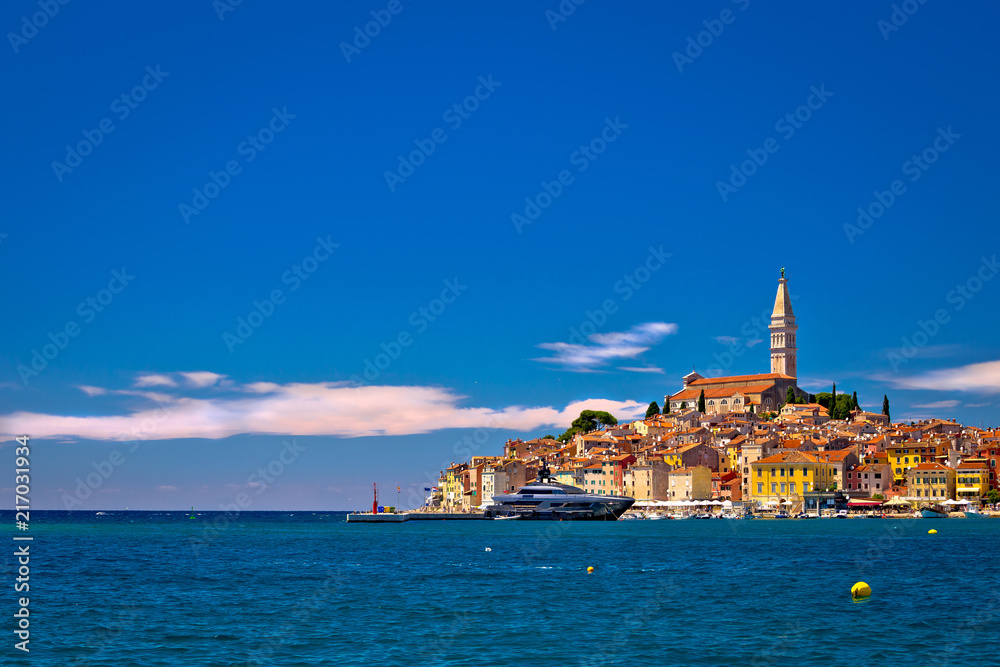 Town of Rovinj ancient architecture and waterfront view