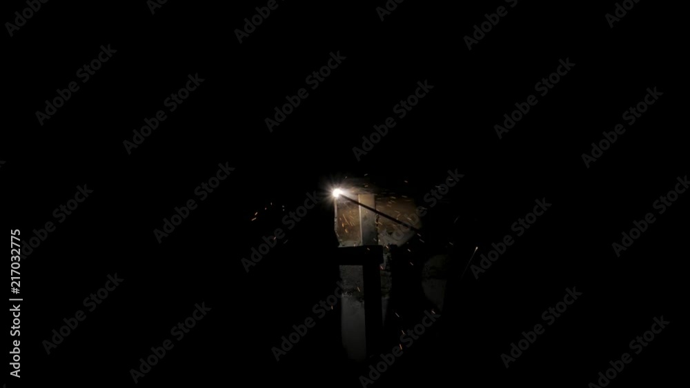 Metal Welding - sparks and flash effect