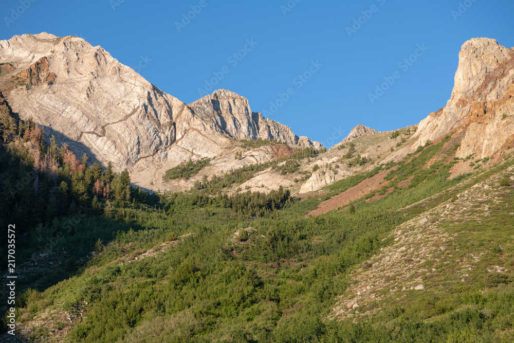 Mountain peaks in the John Muir Wilderness of California's eastern Sierra