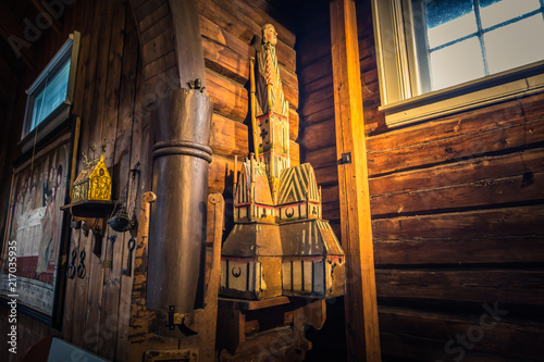 Hedalen - July 28, 2018: Inside the Wonderful Hedalen Stave Church, Norway © rpbmedia