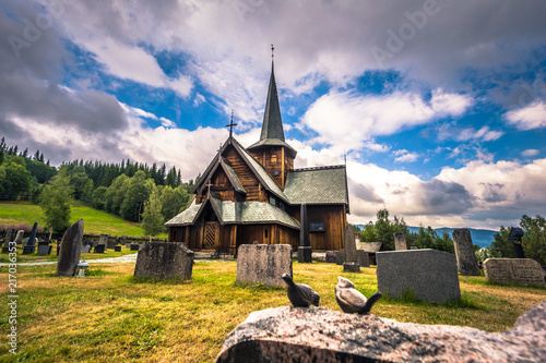 Hedalen - July 28, 2018: The Wonderful Hedalen Stave Church, Norway