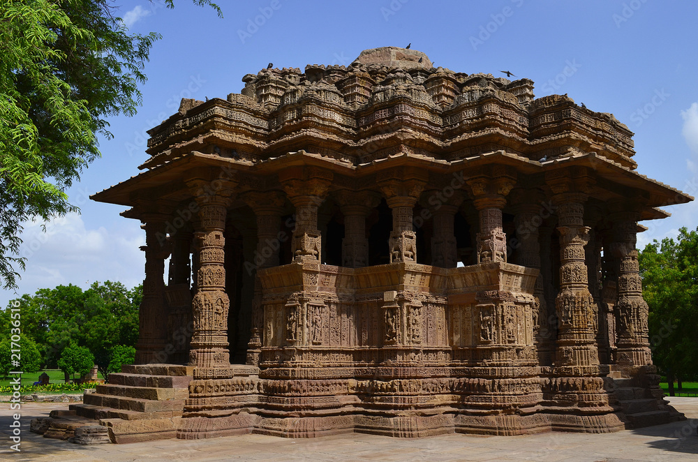 Ancient ruined hindu sun temple in India