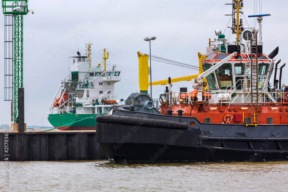 Fototapeta premium haulier ship in an harbor