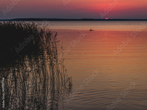Sunset and lake