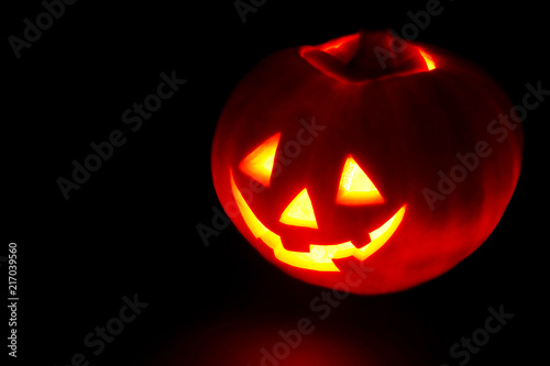 Halloween pumpkin on black