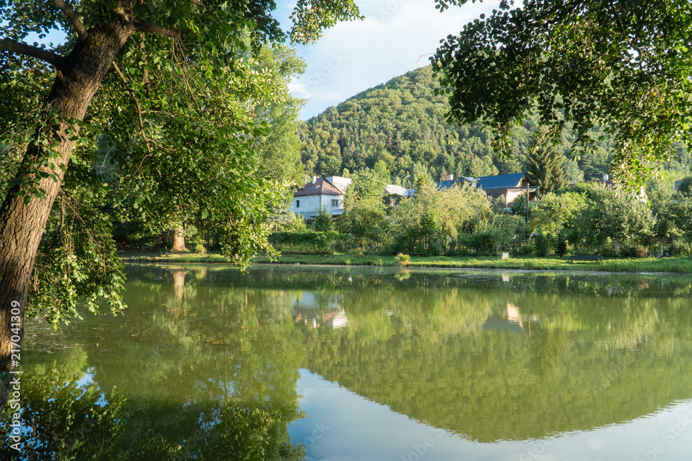 Obraz premium Lake in Banska Bystrica, Slovakia