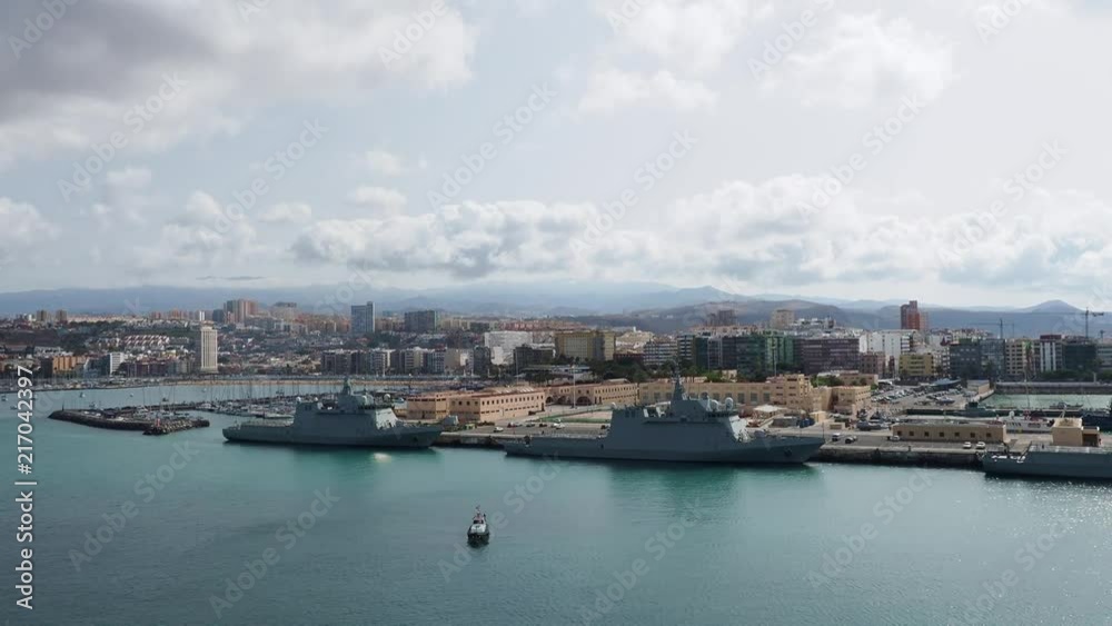 Las Palmas, Gran Canaria. Cityscape showing town from the sea. Las Palmas, Gran Canaria. Cityscape showing town from the sea.