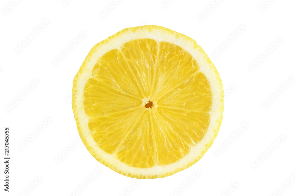 split lemon isolated on white background with clipping path.