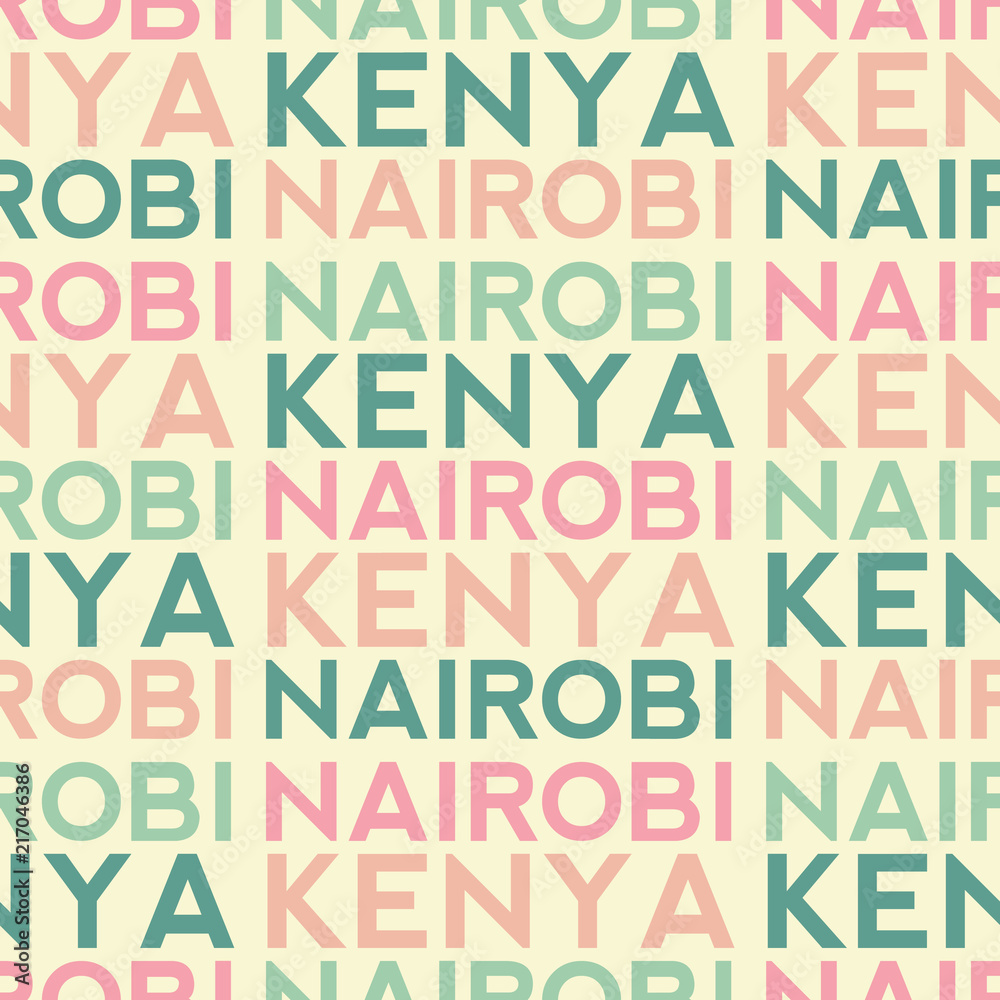 Nairobi, Kenya seamless pattern