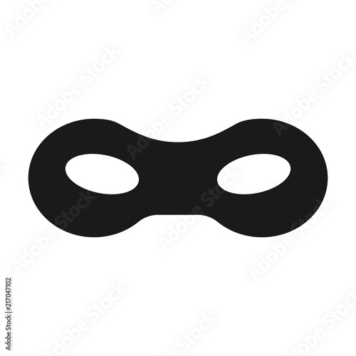 Simple, black masquerade mask icon/illustration. Isolated on white