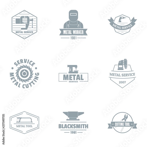 Metallurgical logo set. Simple set of 9 metallurgical vector logo for web isolated on white background photo