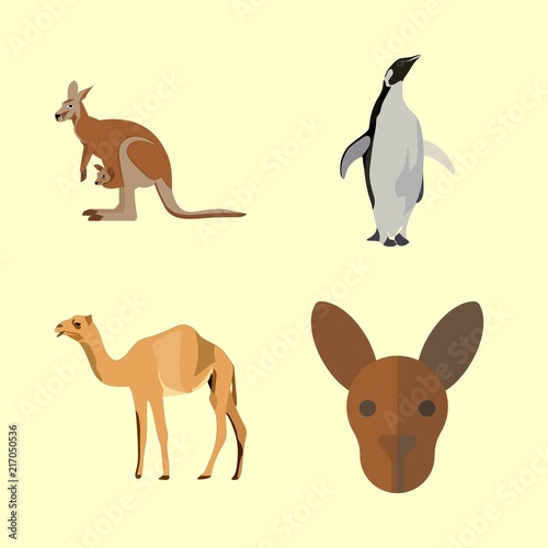 animals icons set. funny  cattle  camel and wild graphic works