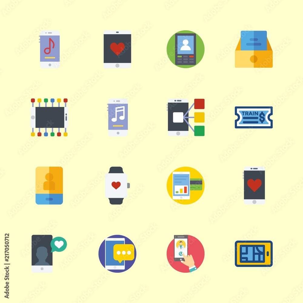telephone icons set. terminal, internet, communication and cellular graphic works