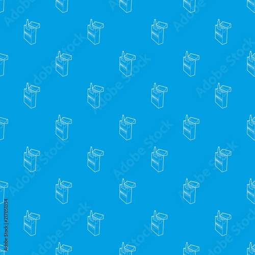 Electronic and normal cigarettes pattern vector seamless blue repeat for any use