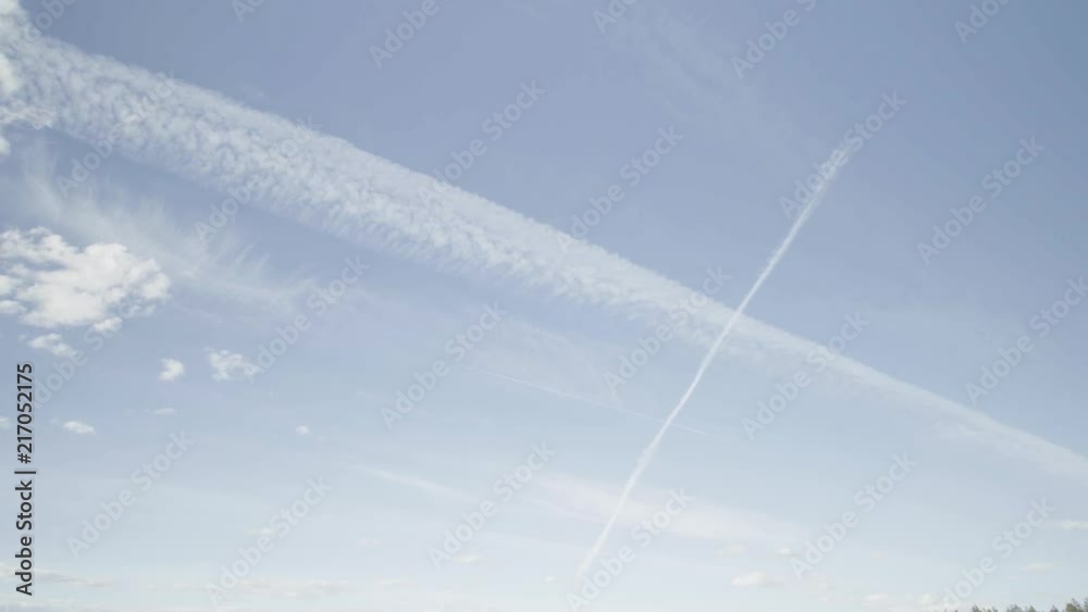 Contrails, clouds, and chemtrails in the sky. Contrails, clouds, and chemtrails in the sky.