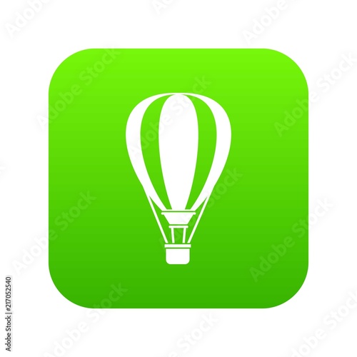Hot air ballon icon digital green for any design isolated on white vector illustration
