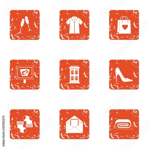 Christmastime icons set. Grunge set of 9 christmastime vector icons for web isolated on white background