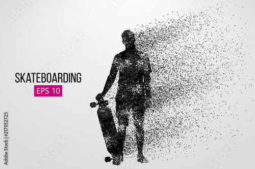 Silhouette of a skateboarder. Vector illustration