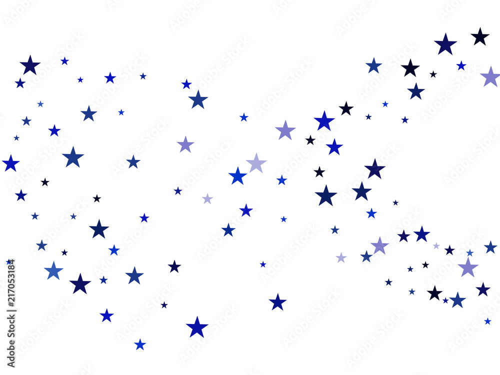 Obraz premium Blue Stars Confetti, Glowing Vector Border Background. Magic Christmas Lights, Gamour Sparkles, Glitter for Birthday Party Celebration. New Year Holiday Falling Down Stars Confetti, Gift Decoration.