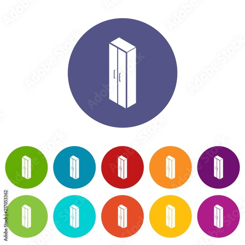 Wardrobe icons color set vector for any web design on white background