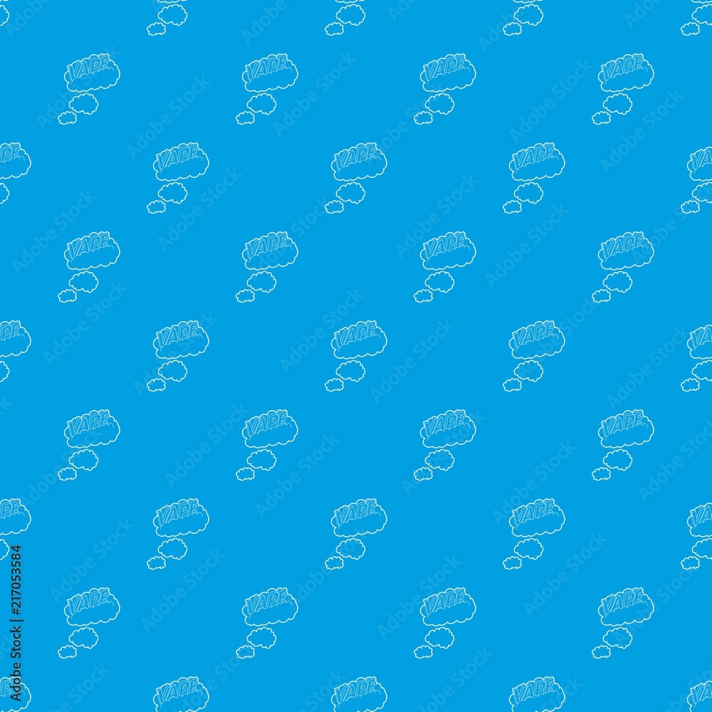 Vape clouds pattern vector seamless blue repeat for any use