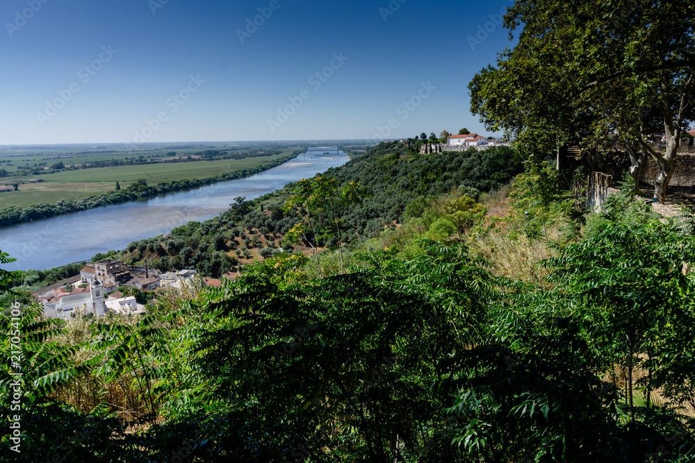 View of Tagus river from Portas do Sol garden in Santarem, Ribatejo,  Portugal