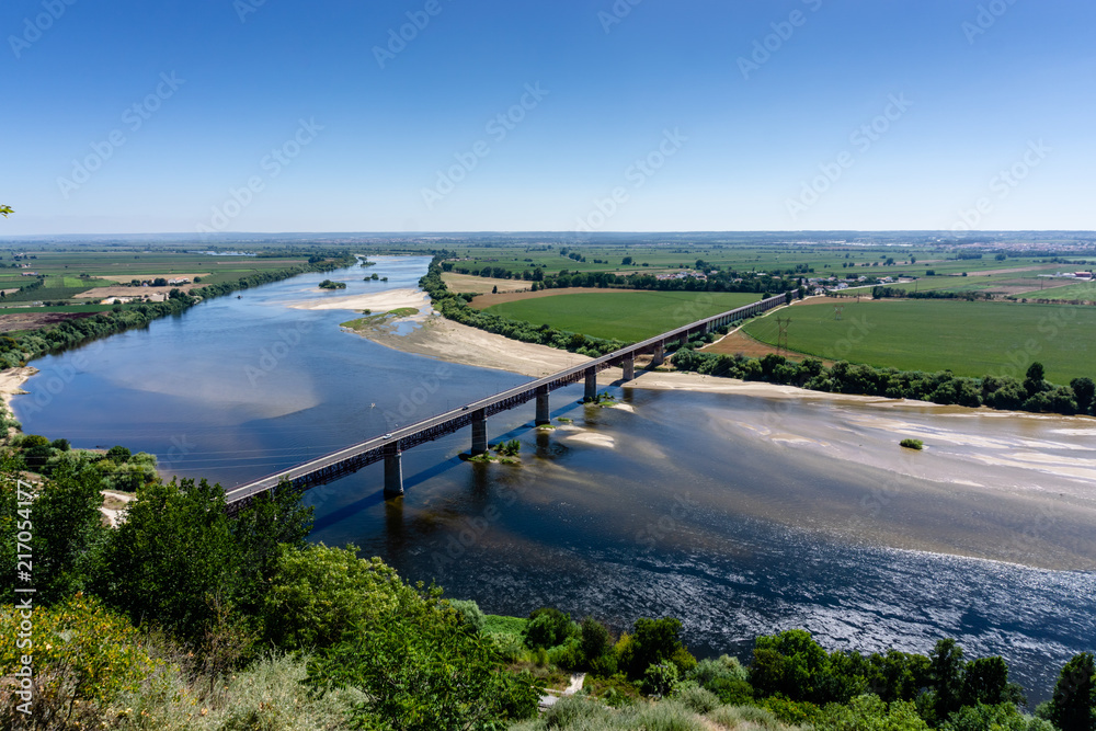 View of Tagus river from Portas do Sol garden in Santarem, Ribatejo,  Portugal