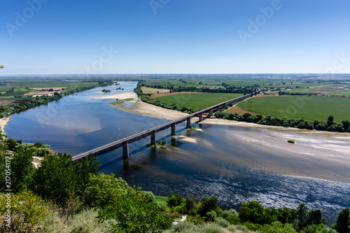 View of Tagus river from Portas do Sol garden in Santarem  Ribatejo   Portugal