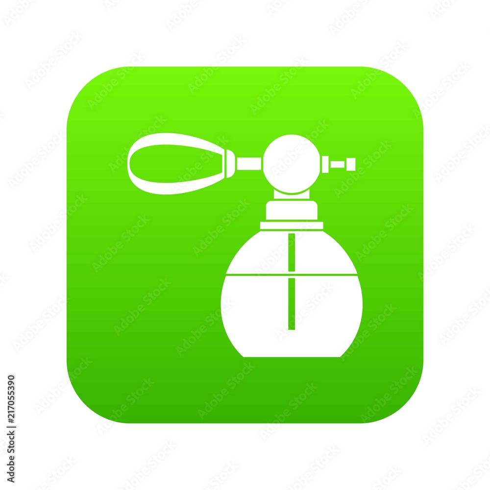 Perfume bottle with vaporizer icon digital green for any design isolated on white vector illustration