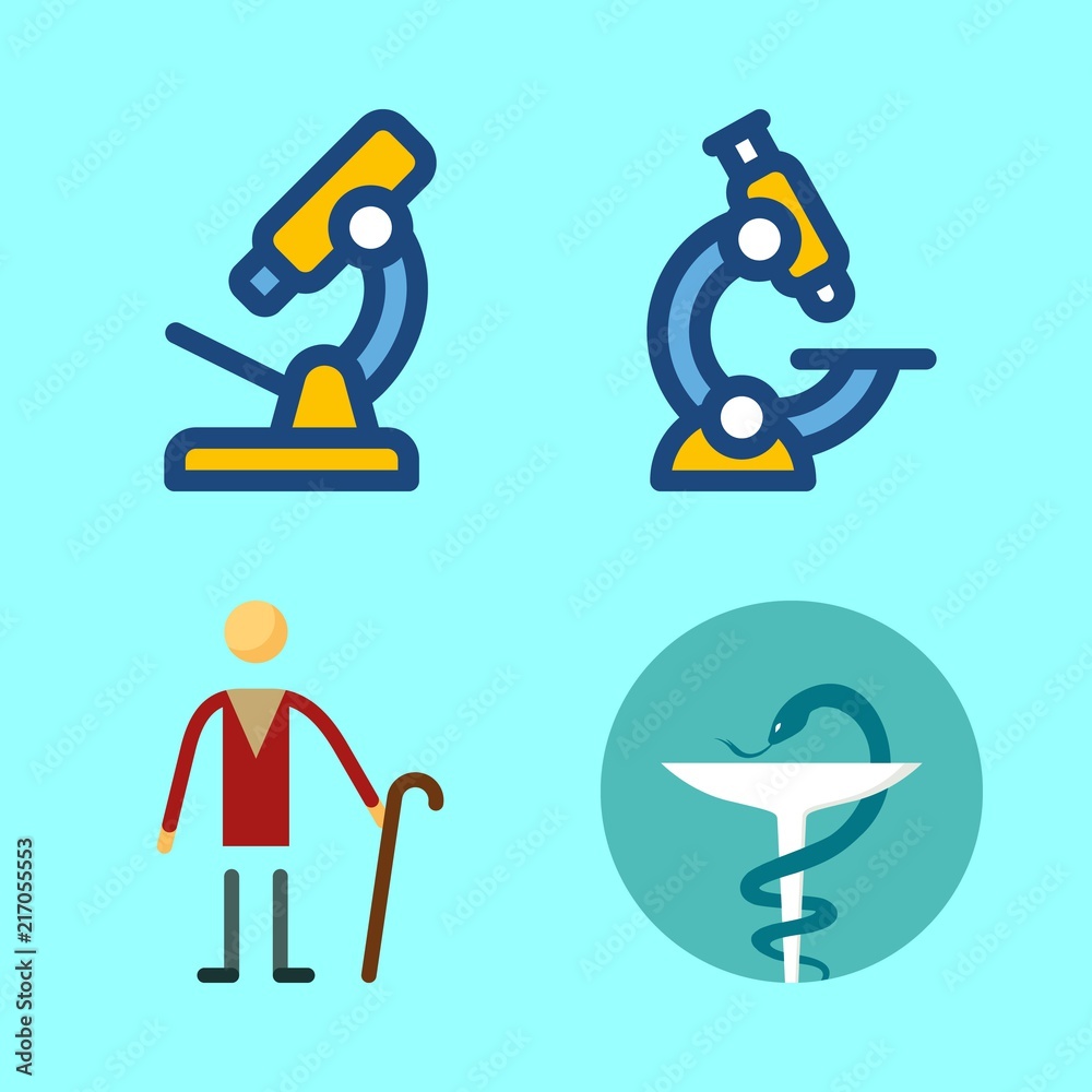 hospital vector icons set. microscope, elder and pharmacy in this set hospital vector icons set. microscope, elder and pharmacy in this set