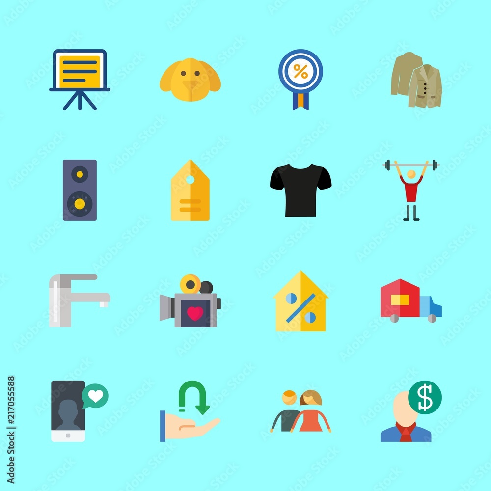 man vector icons set. men, jacket backside, dog and presentation in this set man vector icons set. men, jacket backside, dog and presentation in this set