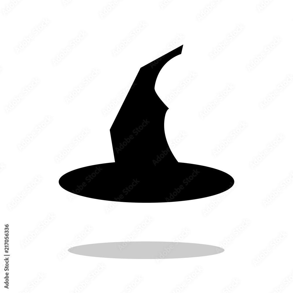 silhouette of a witch hat. in trendy flat style isolated on background. symbol for your web site design Document icon logo, app, UI. Document icon Vector illustration silhouette of a witch hat. in trendy flat style isolated on background. symbol for your web site design Document icon logo, app, UI. Document icon Vector illustration