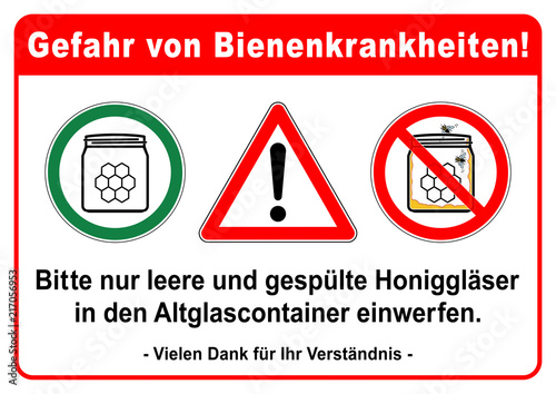 Foto ks392 Kombi-Schild - dfb11 DangerForBees - mrt20 MuellRichtigTrennen - Gefahr vo