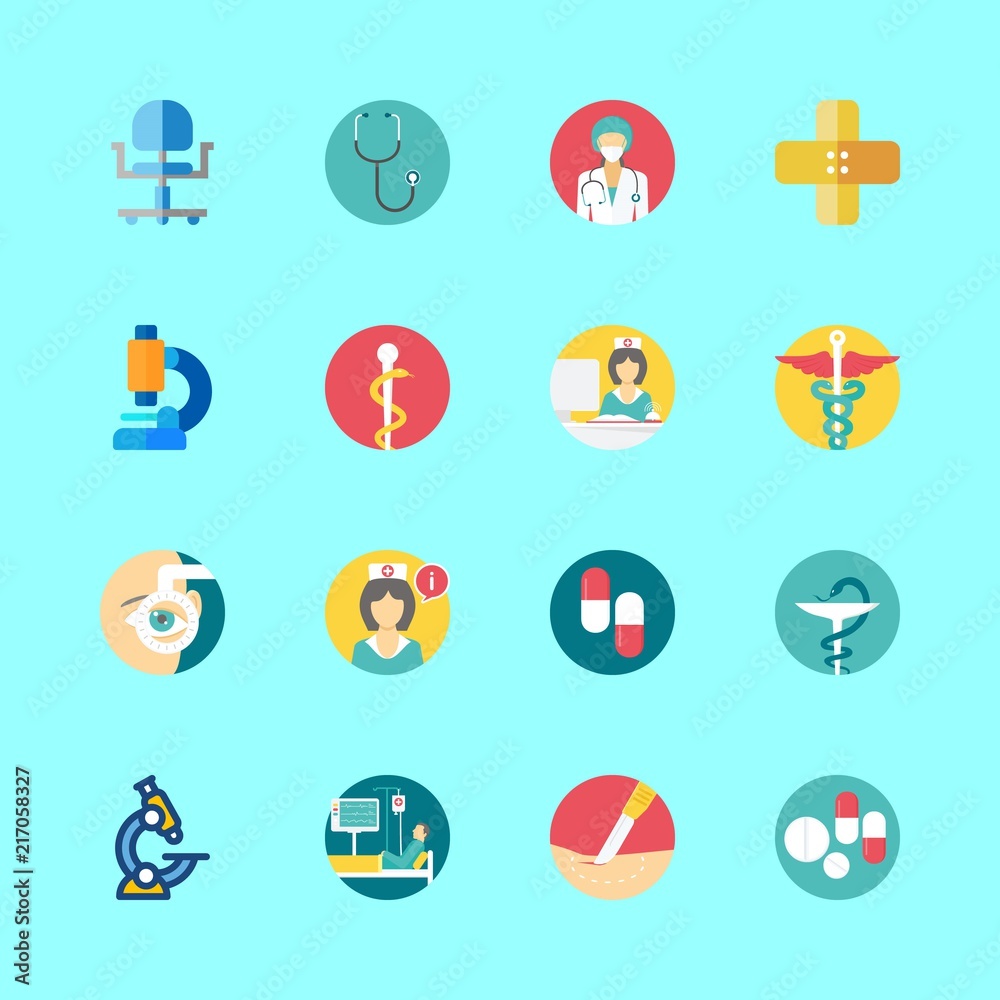 16 hospital icons set