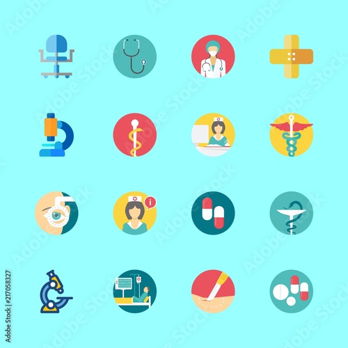 16 hospital icons set