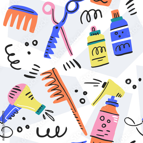 Grooming Seamless Pattern