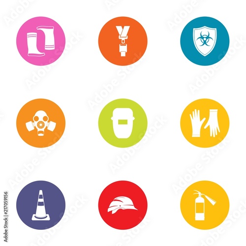 Repairer of road icons set. Flat set of 9 repairer of road vector icons for web isolated on white background