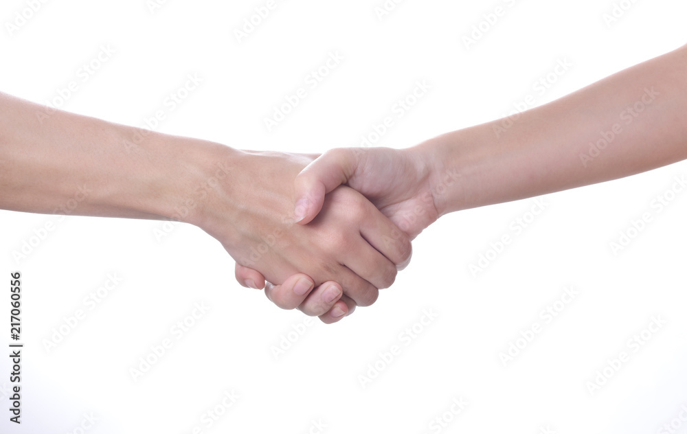 hands Shake isolated on white background