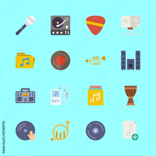 16 music icons set