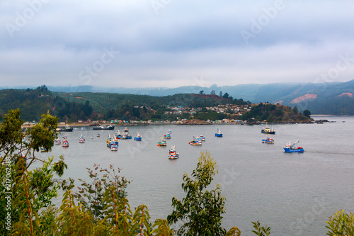 Vista puerto Coronel sur de Chile