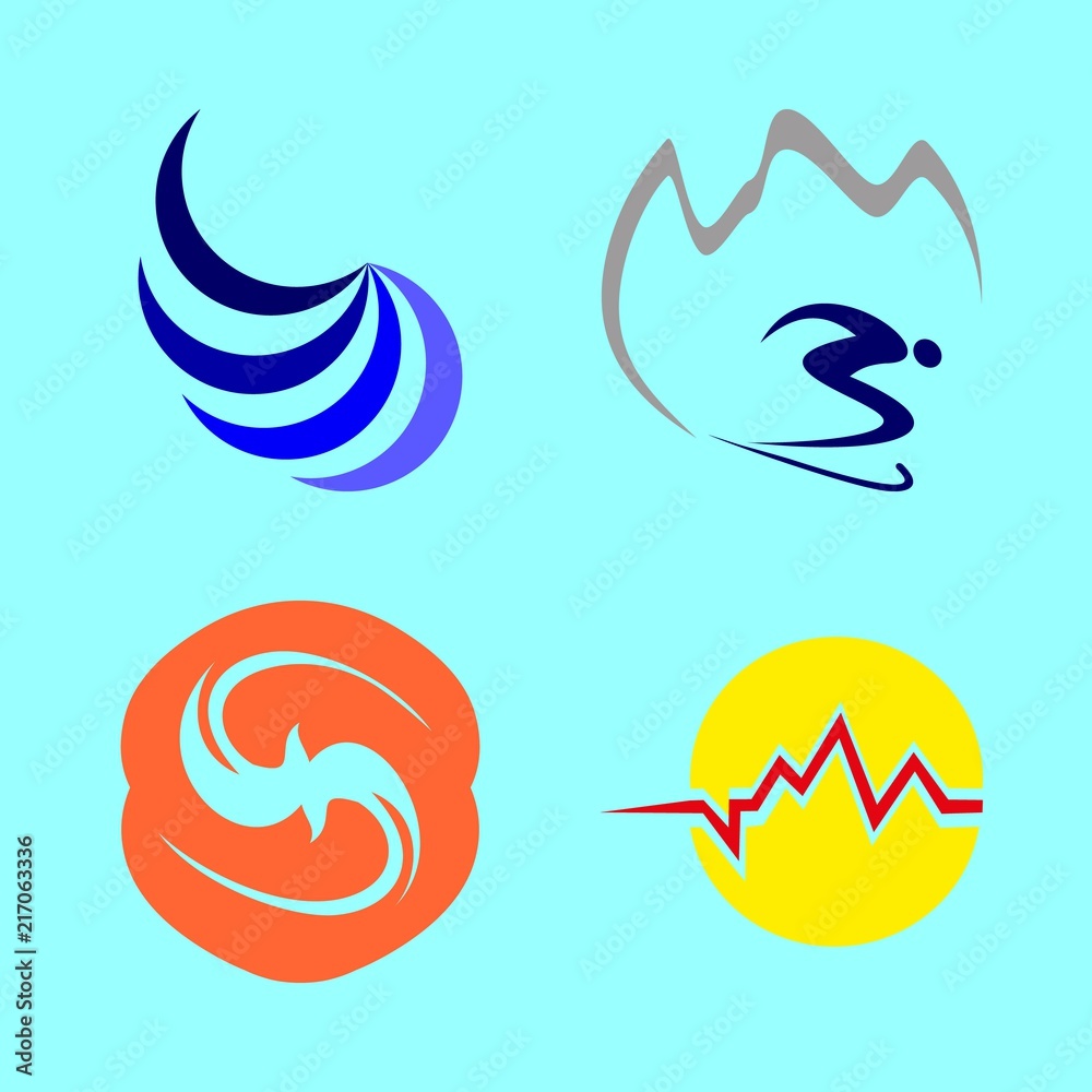 4 logo icons set