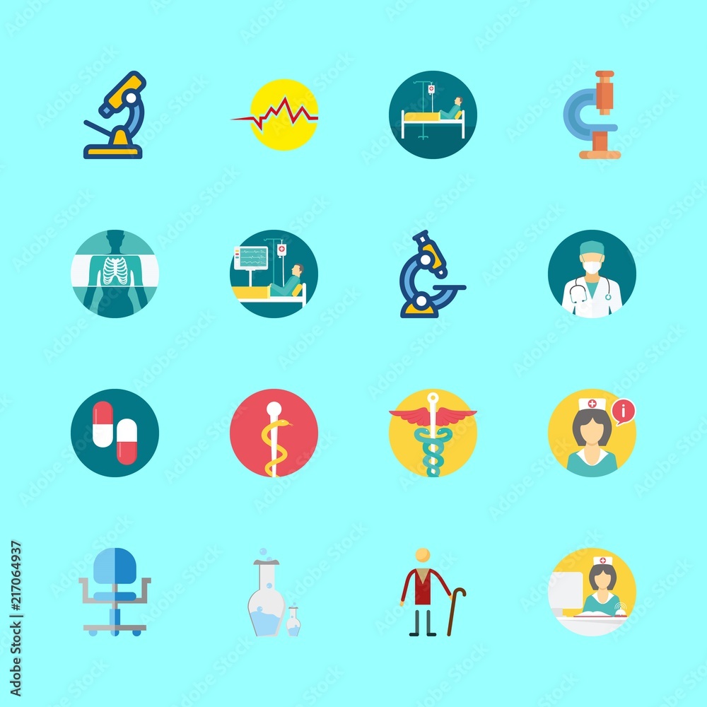 16 hospital icons set